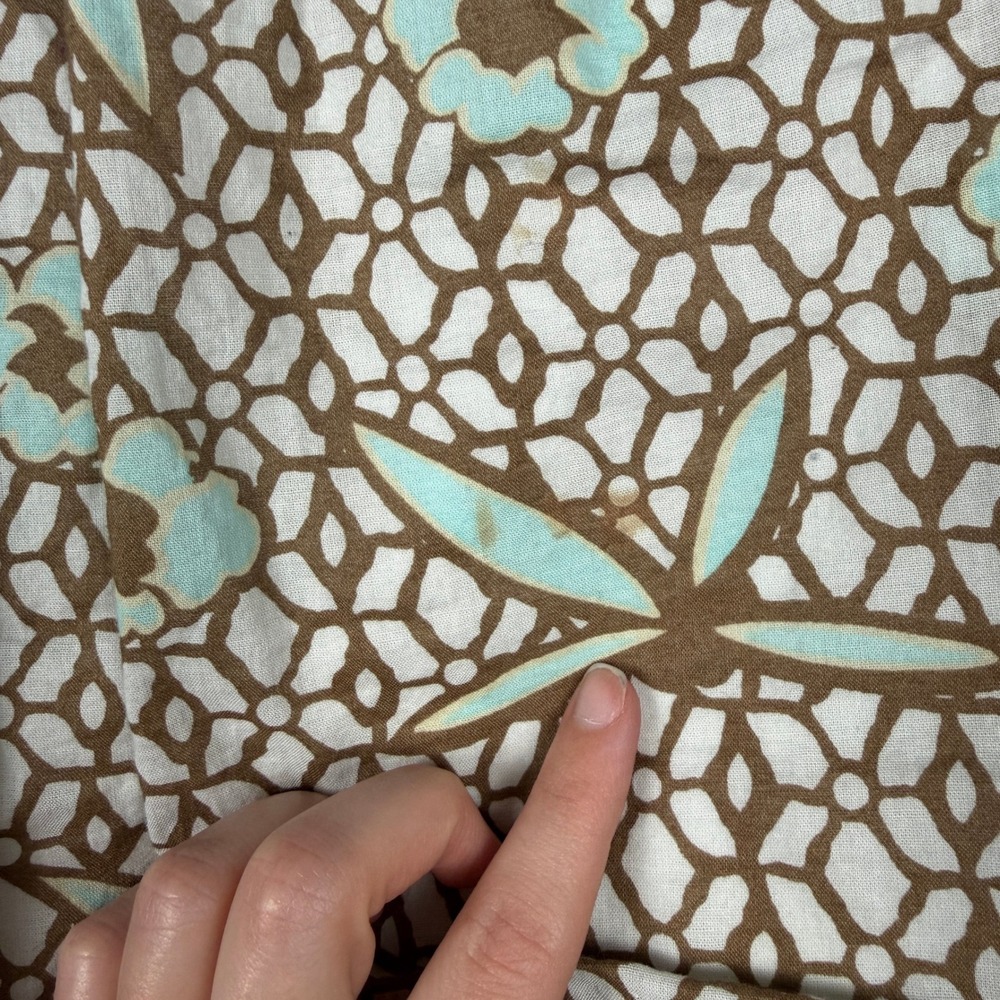 Gap Womens Brown Blue Floral Geometric A-Line Skirt Sz 4 Cotton Y2K Boho Cottage - Picture 7 of 8